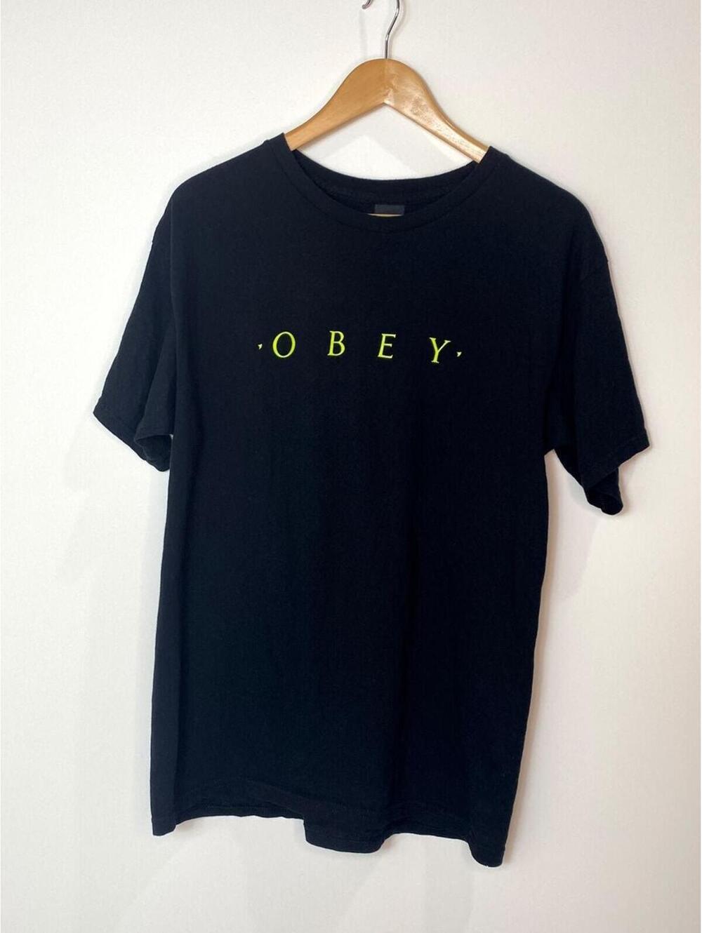 Obey Black Graphic T-Shirt Medium